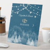 Winter Landschap Sneeuw Bruiloft Reclamebord Met Voetstuk (Insitu)