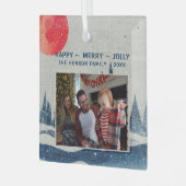 Winter Landschap Snowy Forest Moon Glas Ornament (Voorkant links)