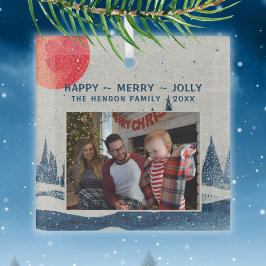 Winter Landschap Snowy Forest Moon Glas Ornament