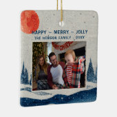 Winter Landschap Snowy Forest Moon Keramisch Ornament (Rechts)