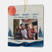 Winter Landschap Snowy Forest Moon Keramisch Ornament (Links)