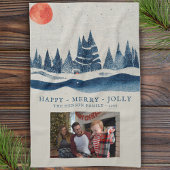 Winter Landschap Snowy Forest Moon kerstfoto Theedoek