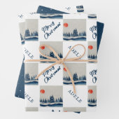 Winter Landschap Snowy Forest Moon Kerstmis Inpakpapier Vel (In situ)