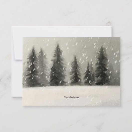 Winter Landschap Sympathie Bedankt Card Kaart (Achterkant)