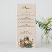 Winter Lantaarn Cozy Drankjes Reheersal Diner Menu (Staand voorkant)