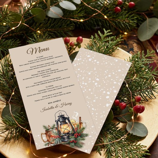 Winter Lantaarn Cozy Drankjes Reheersal Diner Menu