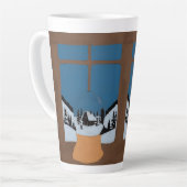 Winter Latte Mug - Snow Globe by the Window Scene  Mok (Linkerhoek)