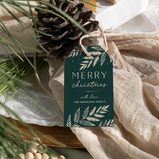 Winter Laurel | Gepersonaliseerde pretkerst Cadeaulabel