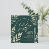 Winter Laurel Holiday Party Kaart (Staand voorkant)
