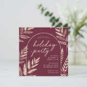 Winter Laurel Holiday Party Kaart (Staand voorkant)