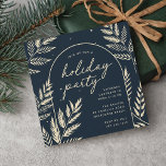 Winter Laurel Holiday Party Kaart<br><div class="desc">Een feestelijke en elegante feestelijke uitnodiging in een unieke vierkante vorm,  voorzien van een fijnmazige botanische foliage. Een mooie,  op natuur geïnspireerde keuze voor uw kerstbijeenkomsten van 2021 die je gemakkelijk kunt personaliseren met je evenementgegevens.</div>