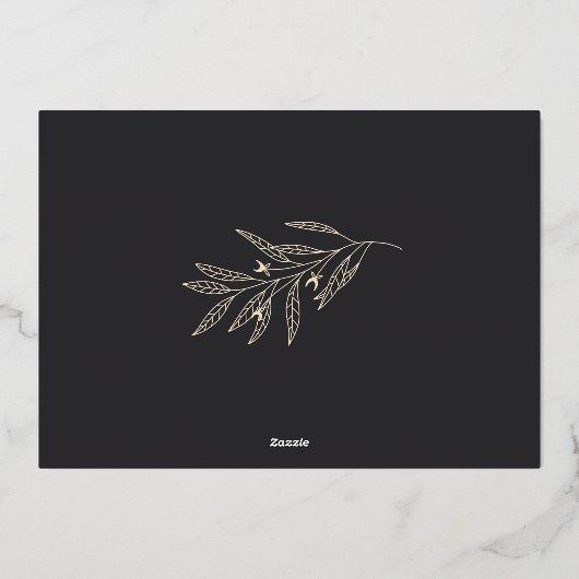 Winter Laurel | Kerstafoto Merry Folie Feestdagenkaart (Achterkant)