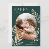 Winter Laurel | Prettige feestdagen Fotokaart Feestdagenkaart (Voorkant)