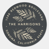Winter Laurel Return-adres Ronde Sticker (Voorkant)
