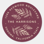 Winter Laurel Return-adres Ronde Sticker (Voorkant)