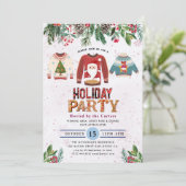 Winter Laurel | Vakantie Cocktail Party Uitnodigin Kaart (Staand voorkant)