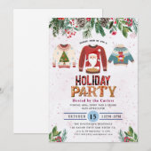 Winter Laurel | Vakantie Cocktail Party Uitnodigin Kaart (Voorkant / Achterkant)