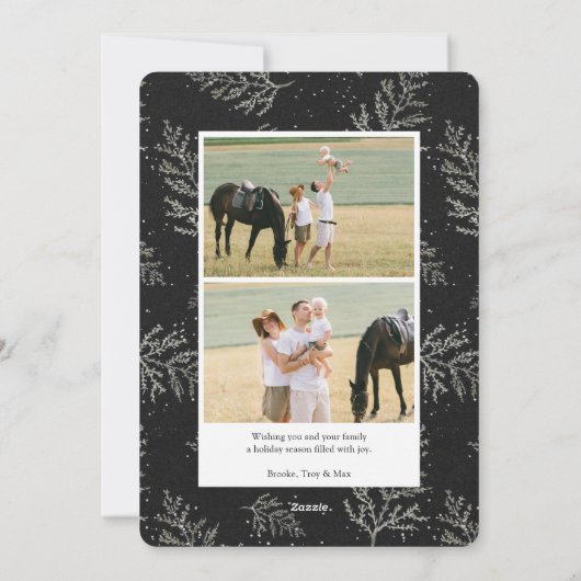 Winter Laurel | Vakantieknopkaart Feestdagenkaart (Achterkant)