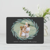 Winter Laurel | Vakantieknopkaart Feestdagenkaart (Staand voorkant)