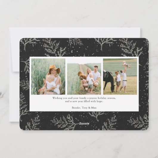 Winter Laurel | Vakantieknopkaart Feestdagenkaart (Achterkant)