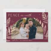 Winter Laurel | Vrede op aarde Foto Feestdagenkaart (Voorkant)