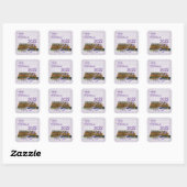Winter Lavender Book Merry kerst Happy Holiday Vierkante Sticker (Vel)