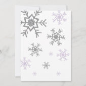 Winter Lavender Snowflake Baby shower Kaart (Achterkant)