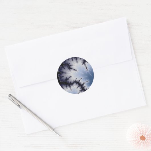 Winter Leaf Ronde Sticker (Envelop)
