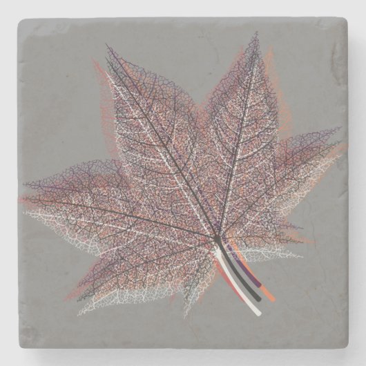 Winter Leaf Stenen Onderzetter (Voorkant)