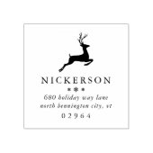 Winter Leaping Reindeer Return Address Rubberstempel (Afrduk)