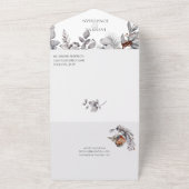 Winter Leaves Pine Cones Birds Berries Stems | All In One Uitnodiging (Buitenkant)