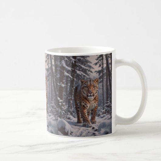 Winter Leopard Coffee Mok (Rechts)