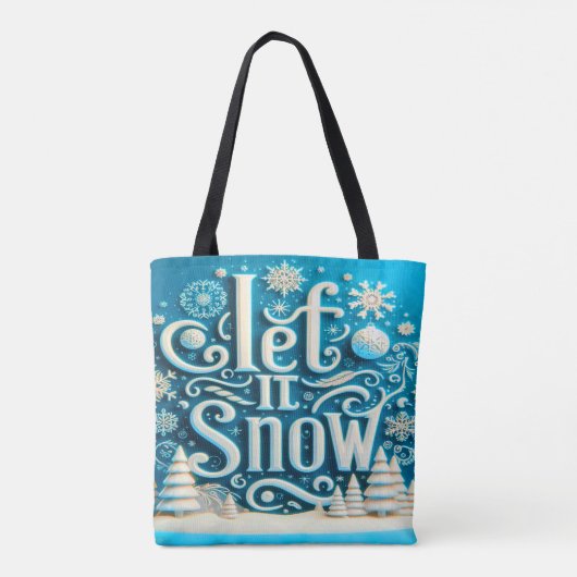 Winter Let it Snow Canvas tas (Achterkant)