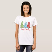 Winter Leuke Kerstboom Print T-shirt, Feestdagen X T-shirt (Voorkant volledig)