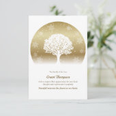 Winter Levensboom Condoleance Dankkaart Kaart (Staand voorkant)