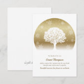 Winter Levensboom Condoleance Dankkaart Kaart (Voorkant / Achterkant)