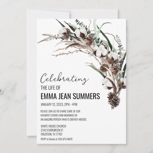 Winter Levensfeest Katoenen Groene Tuintjes Kaart (Voorkant)