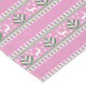 Winter Licht Roze en Witte Kerstmis Fair Isle Tafelkleed (Gekanteld)