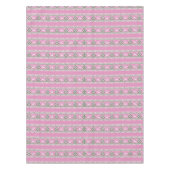 Winter Licht Roze en Witte Kerstmis Fair Isle Tafelkleed (Voorkant)
