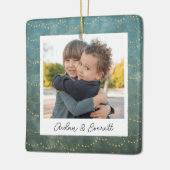 Winter Lichten dubbelzijdig persoonlijke foto Keramisch Ornament (Links)