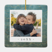 Winter Lichten dubbelzijdig persoonlijke foto Keramisch Ornament (Achterkant)