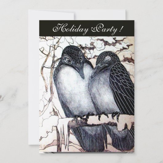 WINTER LIEFDEBOGELS ZWART WIT ROOD DAMAST MONOGRAA KAART (Voorkant)