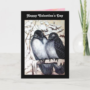 WINTER LIEFDESVOGELS / Gelukkig Valentijnsdag Feestdagen Kaart