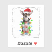 Winter Light Chihuahua Xmas Color Light Sticker (Vel)