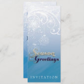 Winter Light Sparkle Holiday Party Invitation Kaart (Voorkant / Achterkant)