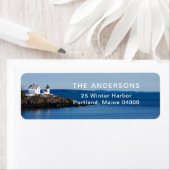 Winter Lighthouse Return Address Label (Insitu)
