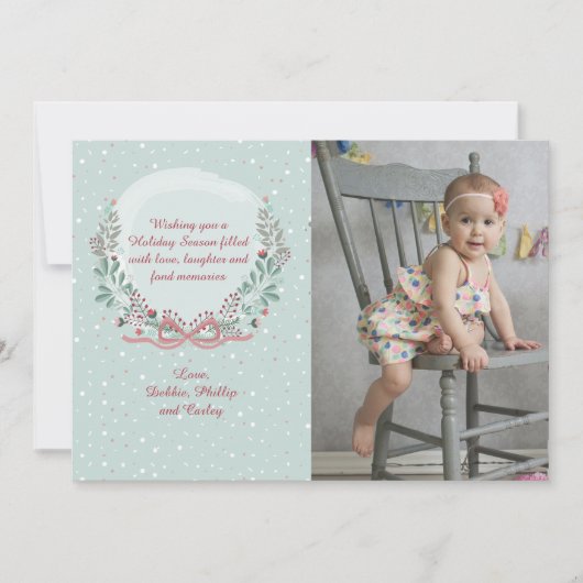 Winter Lijst Foto Vakantie Kaart (Voorkant)