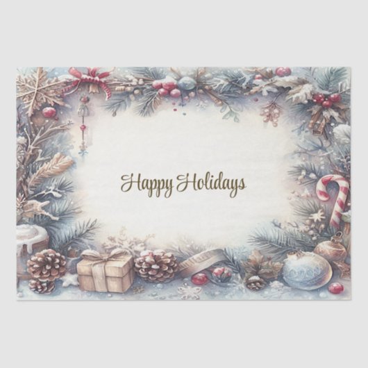 Winter Lijst Holiday Tissue Papier (Voorkant)