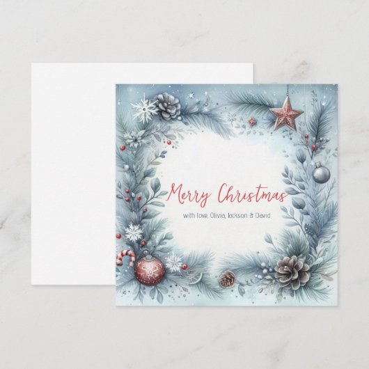 Winter Lijst Kerst Feestdagenkaart (Voorkant / Achterkant)