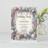 Winter Lijst Kerstfeest Uitnodiging (Staand voorkant)